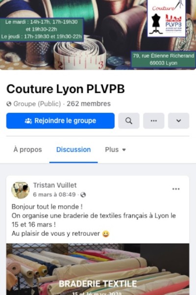Facebook de l'Atelier Couture