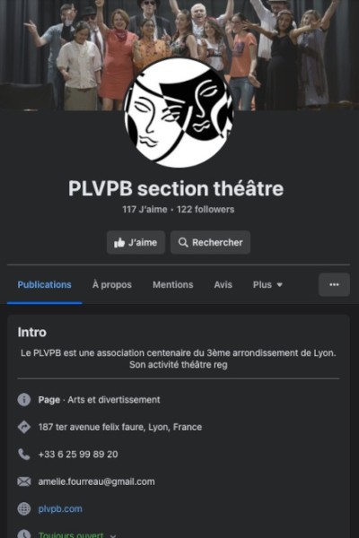 Facebook du Théâtre